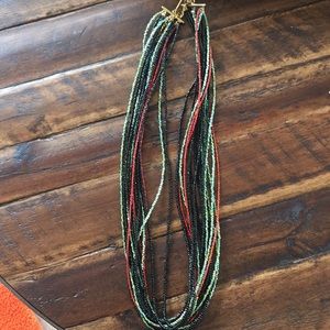 Multicolored beaded layer necklace
